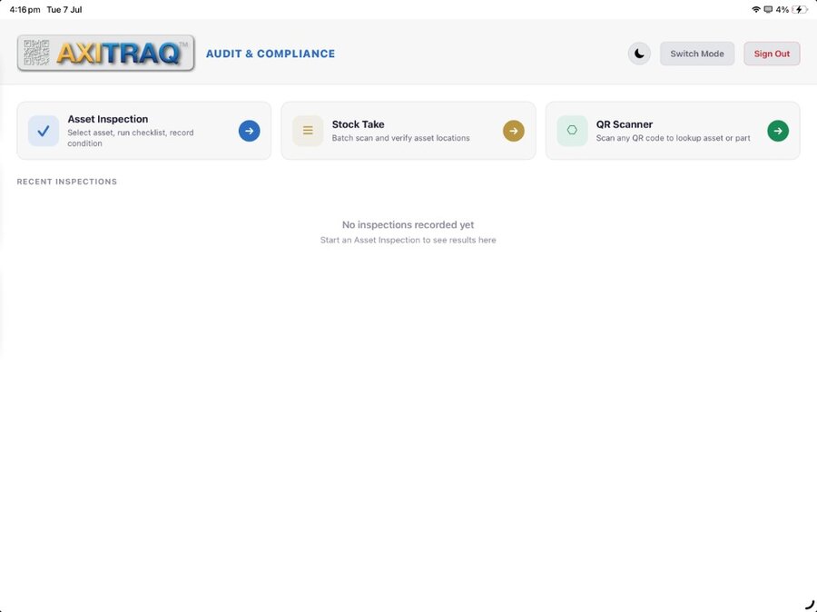 AXITRAQ Tablet App Audit and Compliance