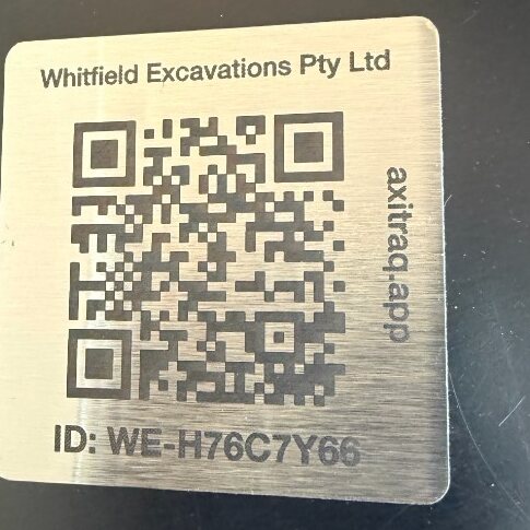 Laser-engraved 316 stainless steel QR code asset label