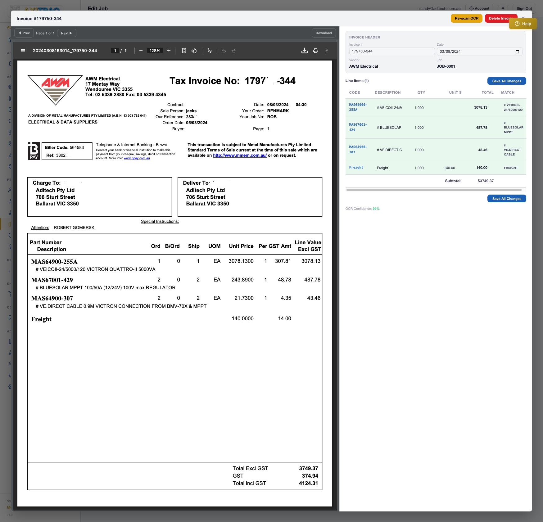 AXITRAQ AI Invoice OCR Scanner