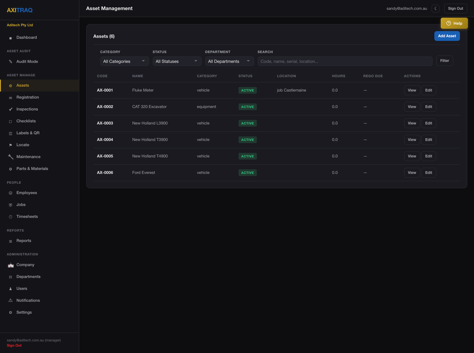 AXITRAQ Asset Management List